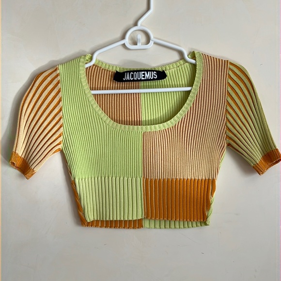 Jacquemus Color Block Crop Top Yellow Orange - Picture 3 of 5